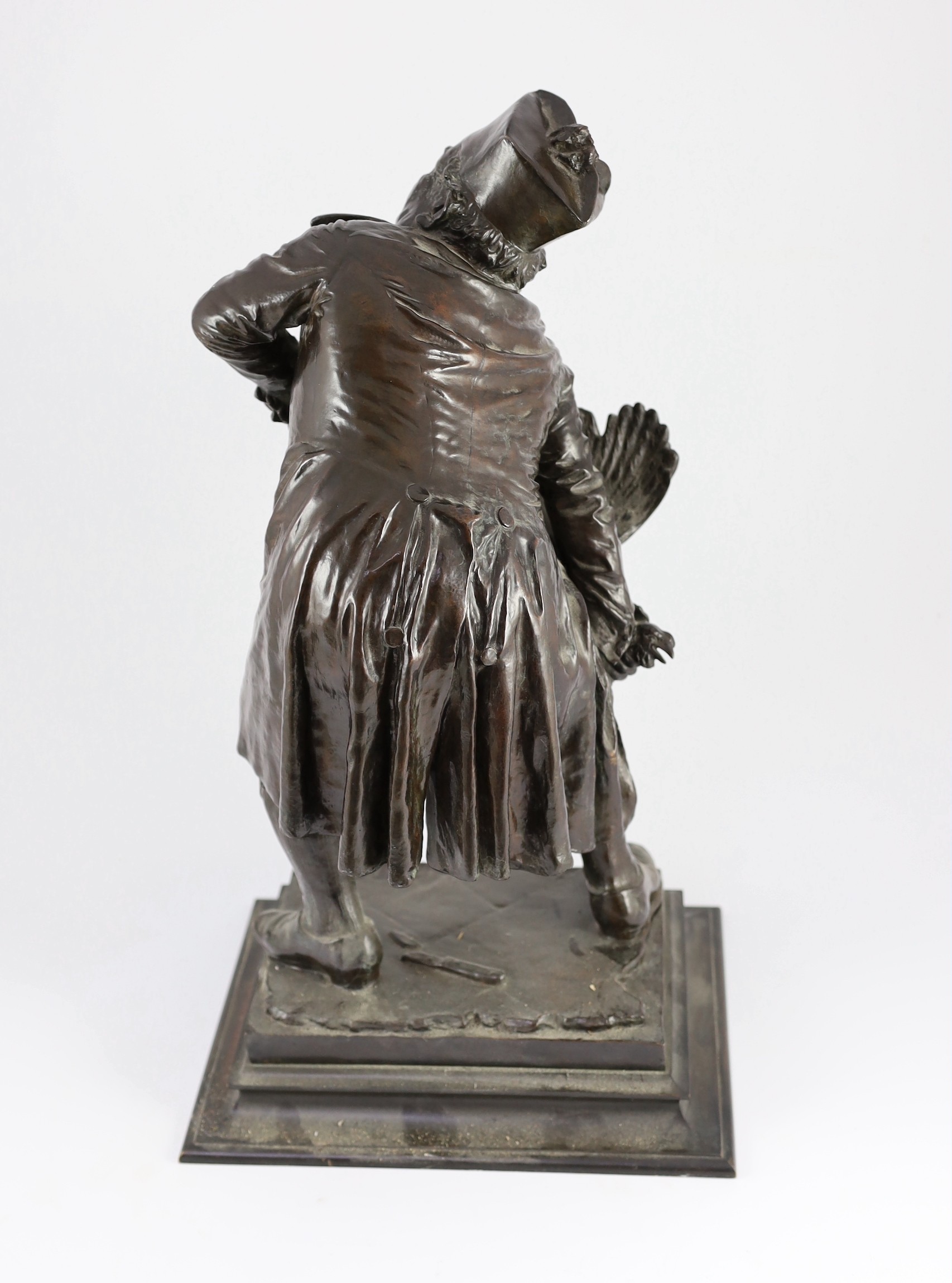 Mauro Benini (Italian, 1856-1915). A bronze figure 'Ego te Absolvo!!', 29cm wide 50cm high